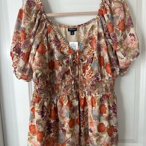 Floral Puff Sleeve Blouse